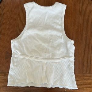 Free people movement white distressed tank
